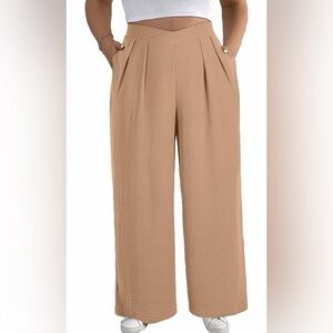 🆕Pleated Front Casual Work Pants Lounge Trouser with Pockets(1X-5X)